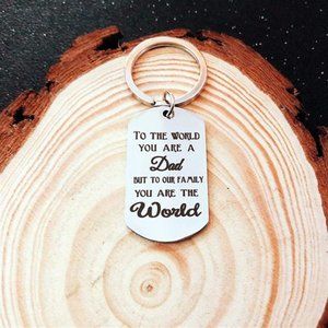 Fathers Day Gift Dad Gifts from Son Daughter, Stainless Steel Keychain